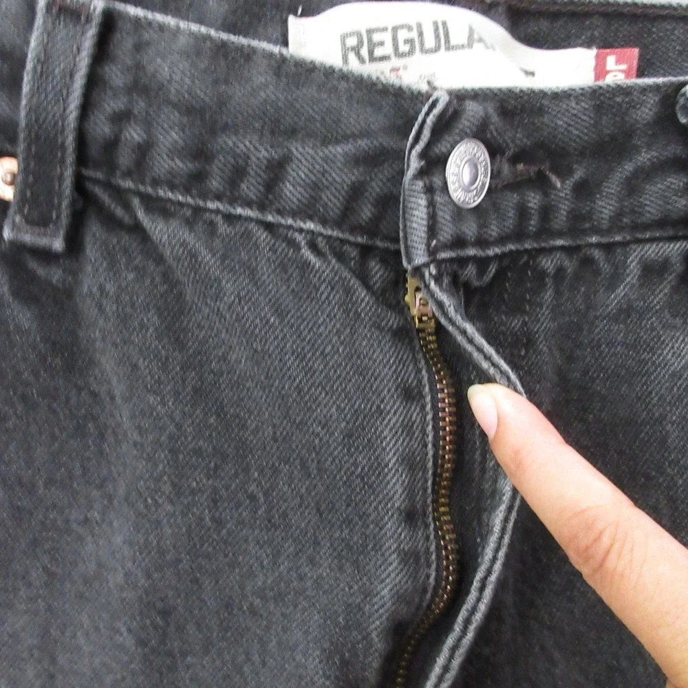 Levis 505 Jeans Men 36x30 505 Faded Black Straight Leg 90s Grunge‎ Indie Classic